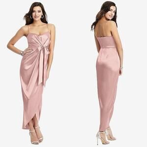 NWT AFTER SIX FAUX WRAP MIDI DRESS TULIP SKIRT Desert ROSE style 6828 6